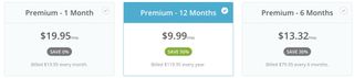 hide.me VPN Premium plan pricing.