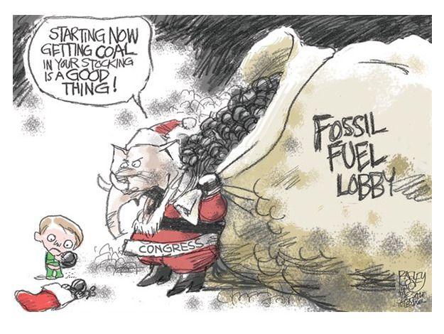 Political cartoon Congress fossil fuel lobby