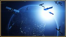 illustration showing satellites orbiting Earth