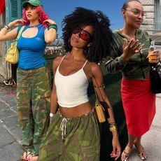 women wearing camo print outfits