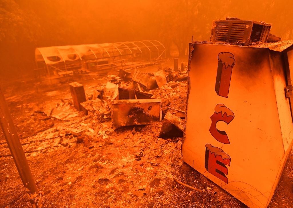 A burned store in Butte County.