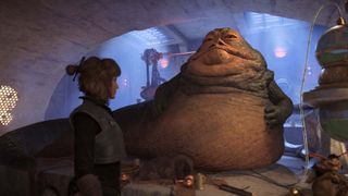 Star Wars Outlaws Kay and Jabba.