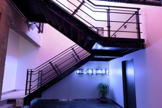 Beautiful black staircase with beautiful under light setting
