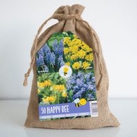 Happy Bee Blue Flower Bulb Mixture in Hessian Bag l £13.99