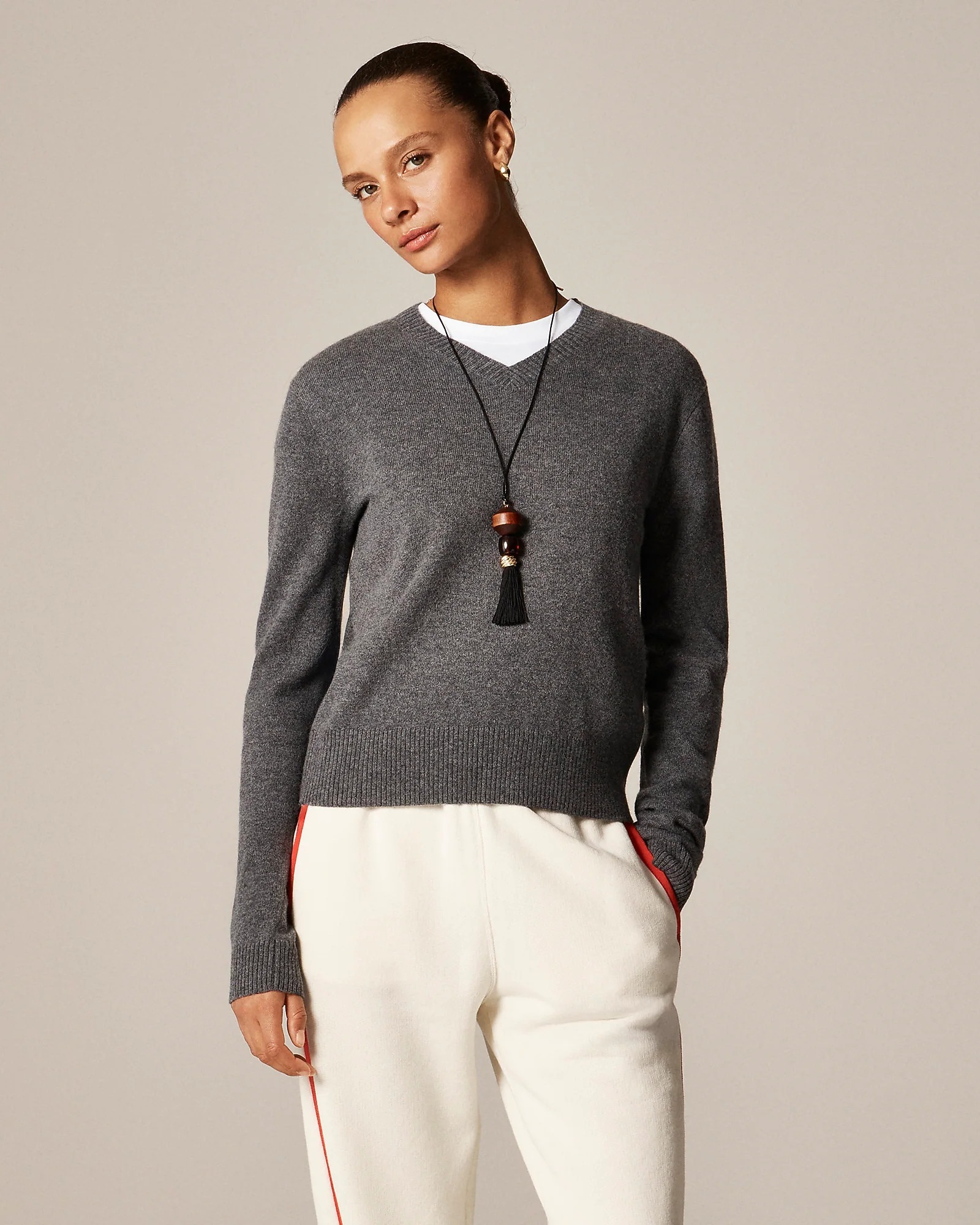 J.Crew, Cashmere High V-Neck Sweater