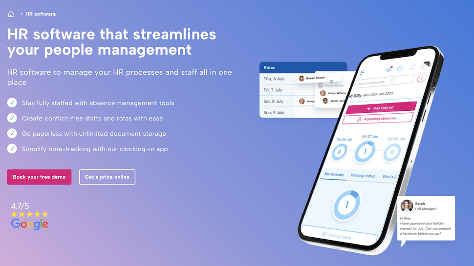 BrightHR website screenshot