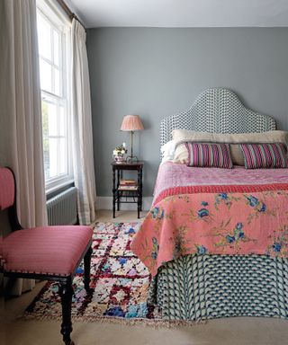 Pink and blue bedroom