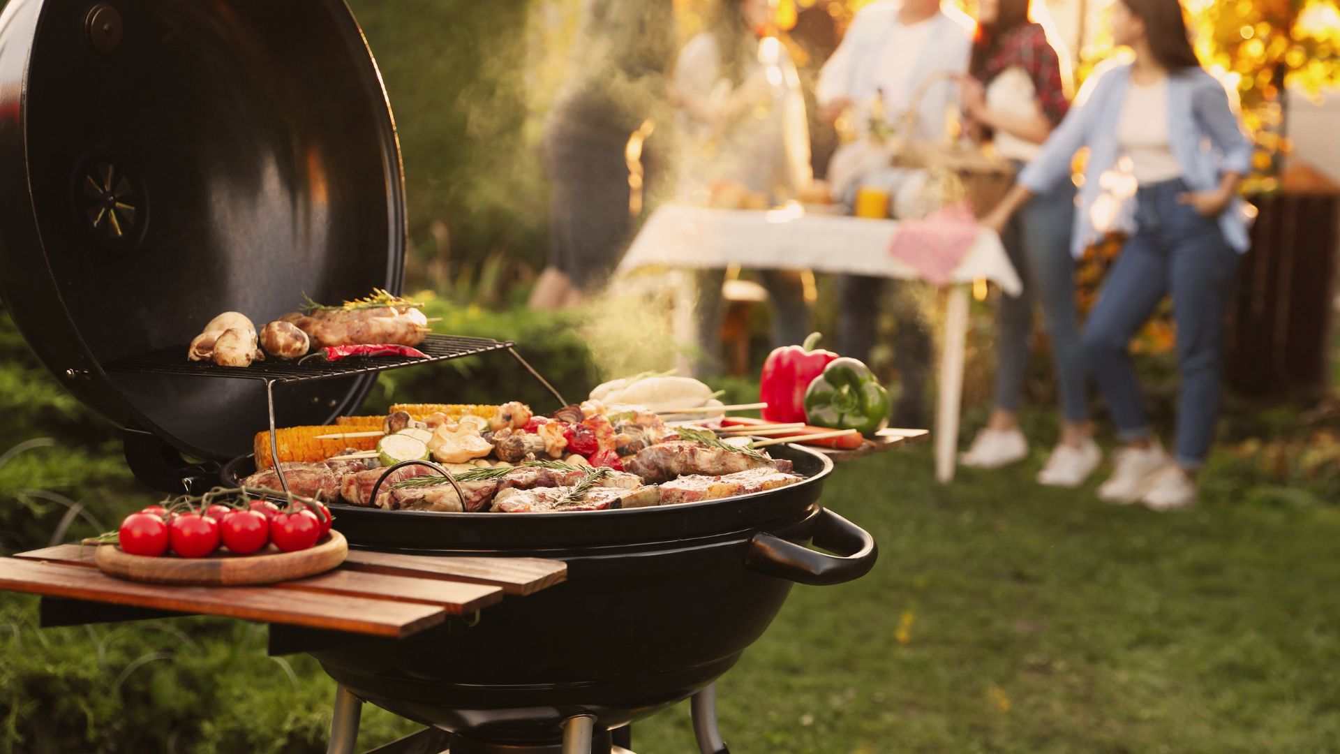 Get Grillin&#039; with Tom&#039;s Guide kettle grill full of food 