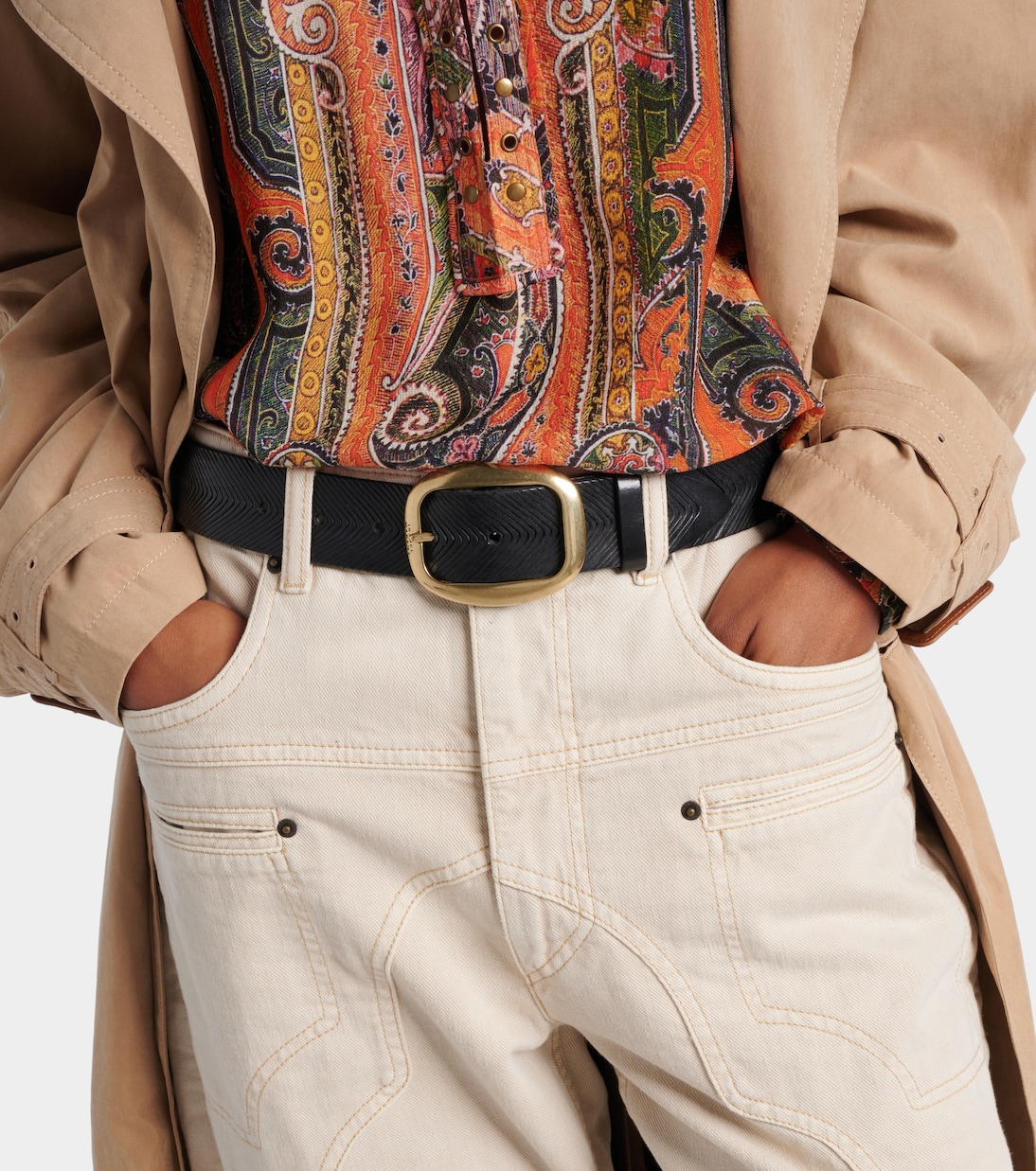 Embossed Leather Belt