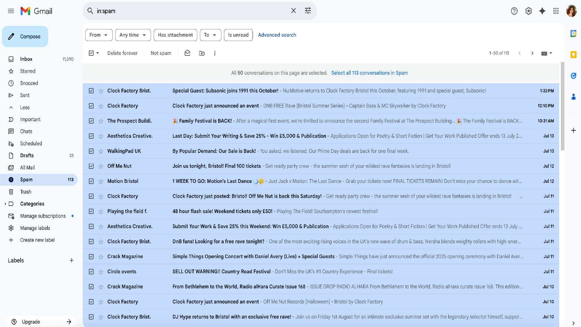 Gmail spam