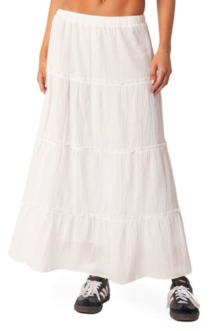 EDIKTED Tiered Cotton Skirt