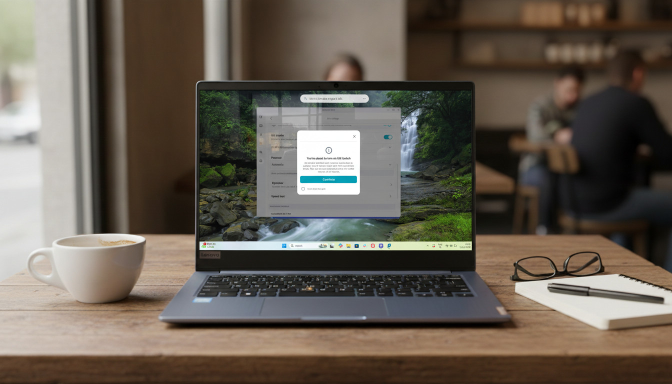 Windows laptop with the Surfshark kill switch warning