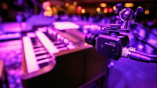 A Marshall POV camera attached to a piano for a live streamed concert. 