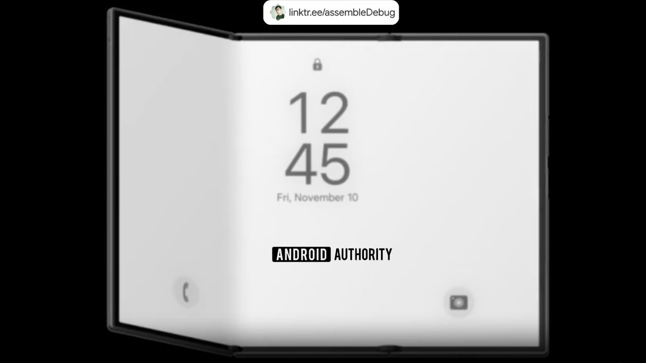 A leaked animation of the Samsung G Fold from One UI 8