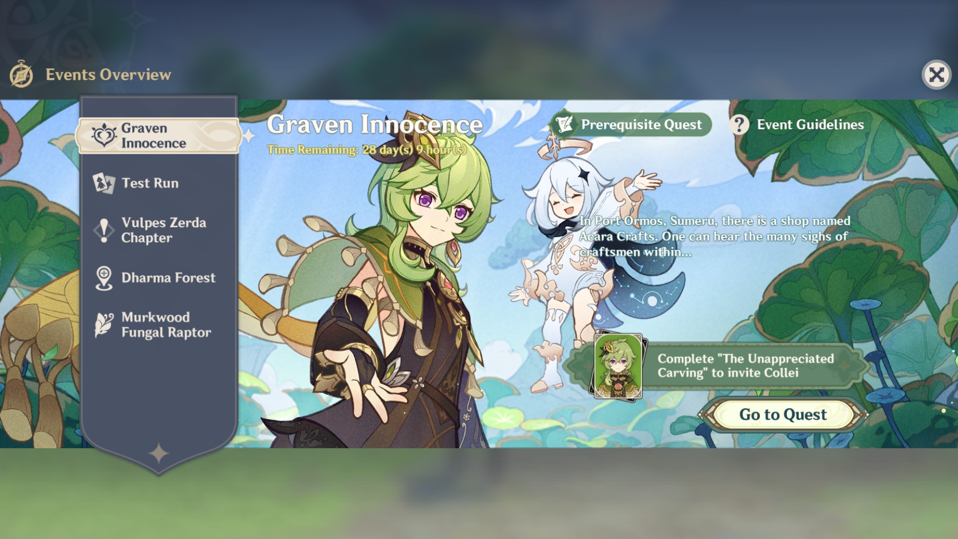 Graven Innocence event that lets you get a free Collei