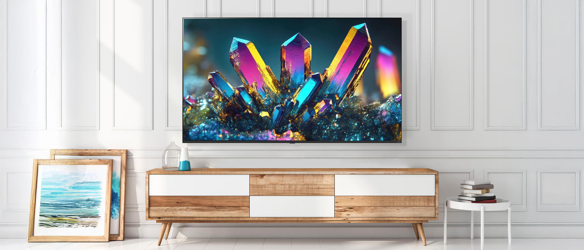 LG QNED92 Mini-LED TV mounted on wall