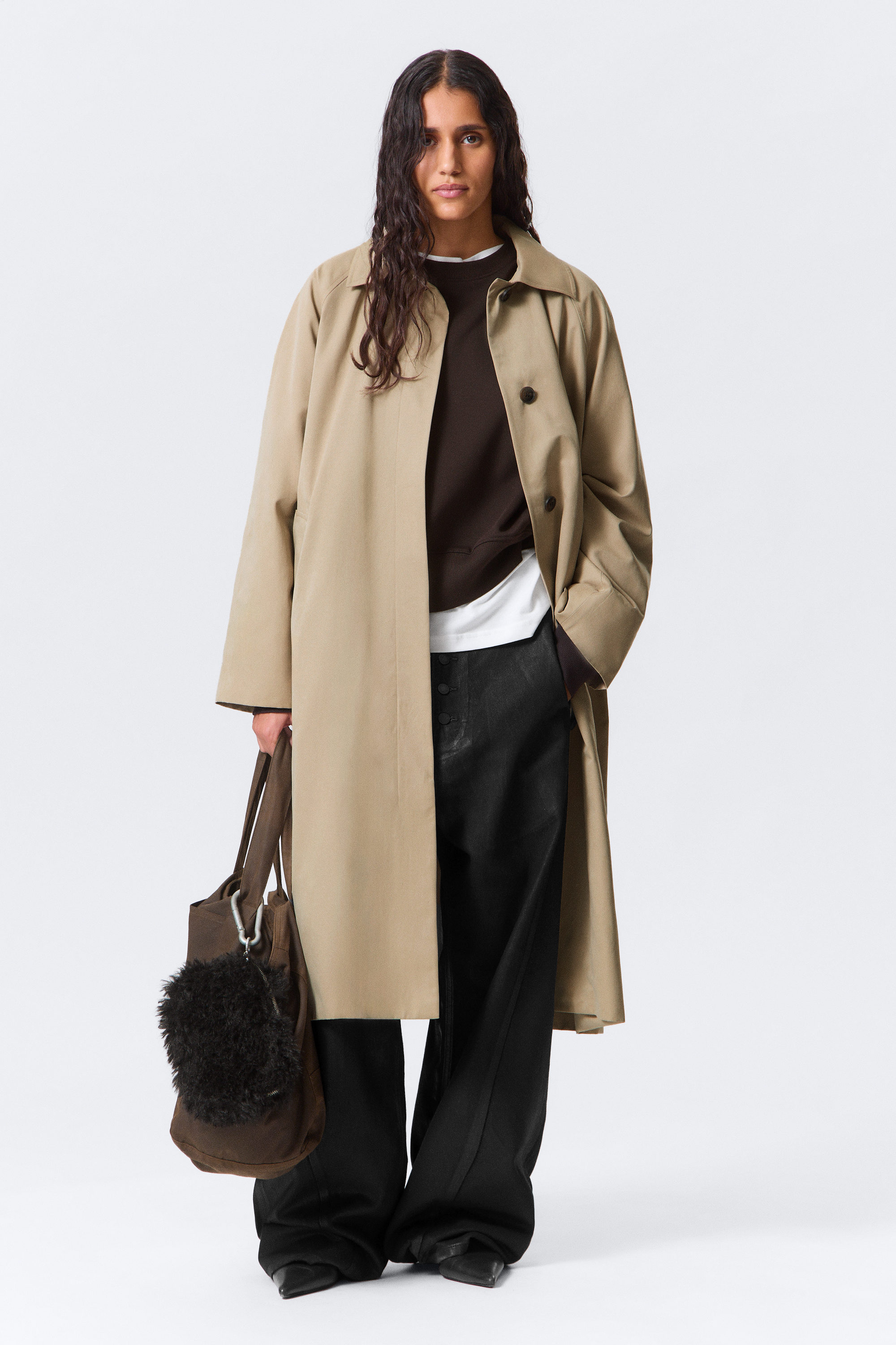 Single-Breasted Oversized Car Coat