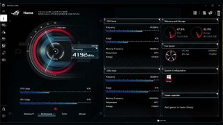 Armoury Crate shows how well the ASUS ROG G22CH-DB978 runs.