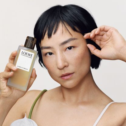 Loewe fragrance campaign with Greta Lee