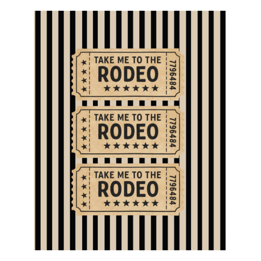 Katie Kime, 8" x 10" Rodeo Ticket Gallery Print