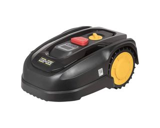 Image of black robot lawn mower from LANDXCAPE