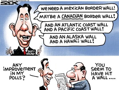 Political cartoon U.S. Scott Walker Immigration