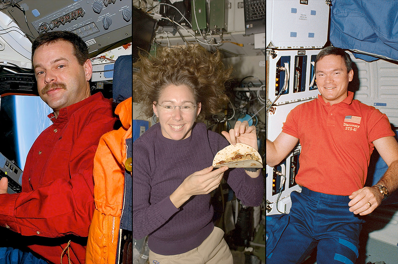 Astronauten Scott Altman, Sandy Magnus en Bruce Melnick zullen de gasten vergezellen op 