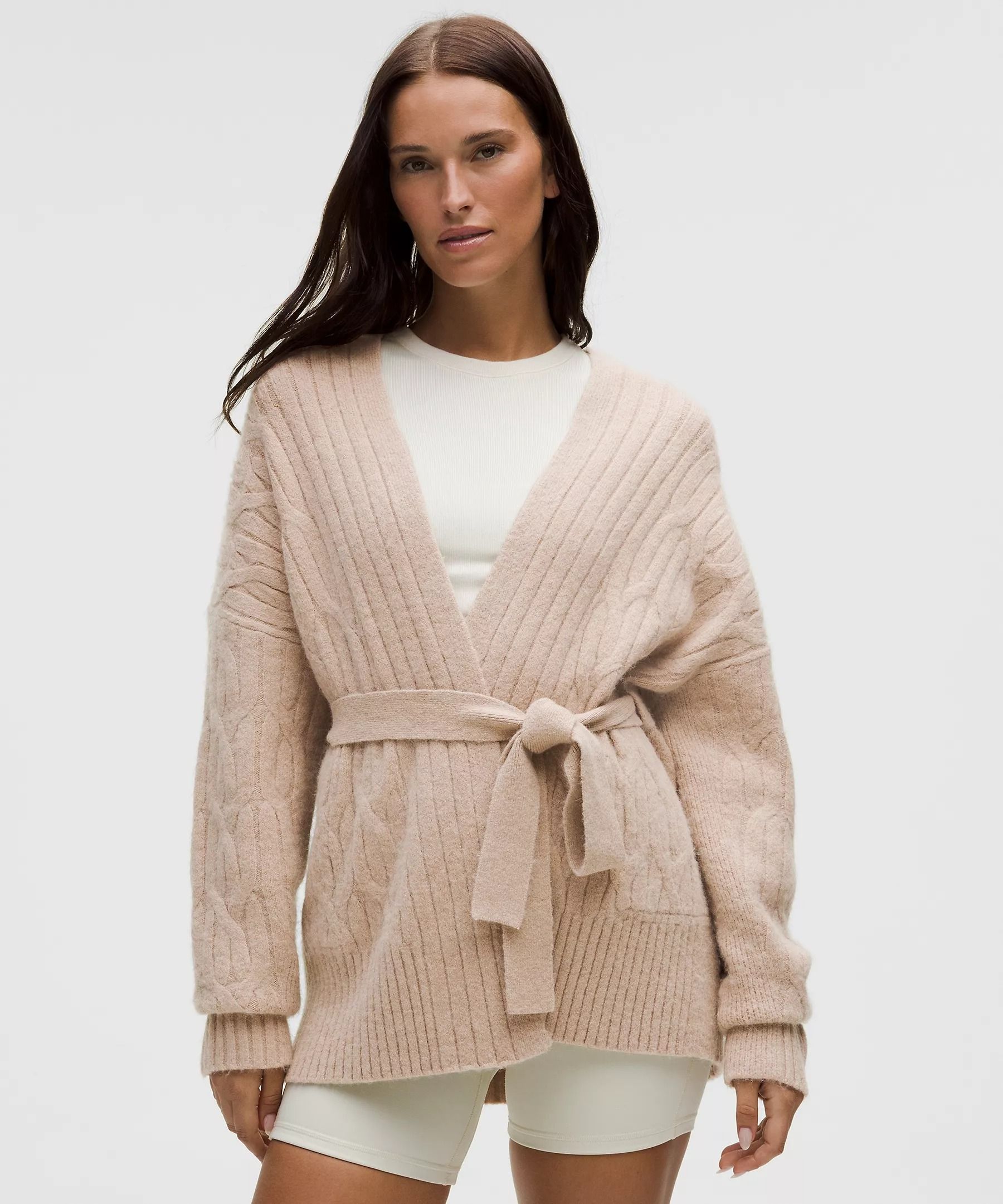 Lululemon, Alpaca-Blend Tie-Front Long Cardigan
