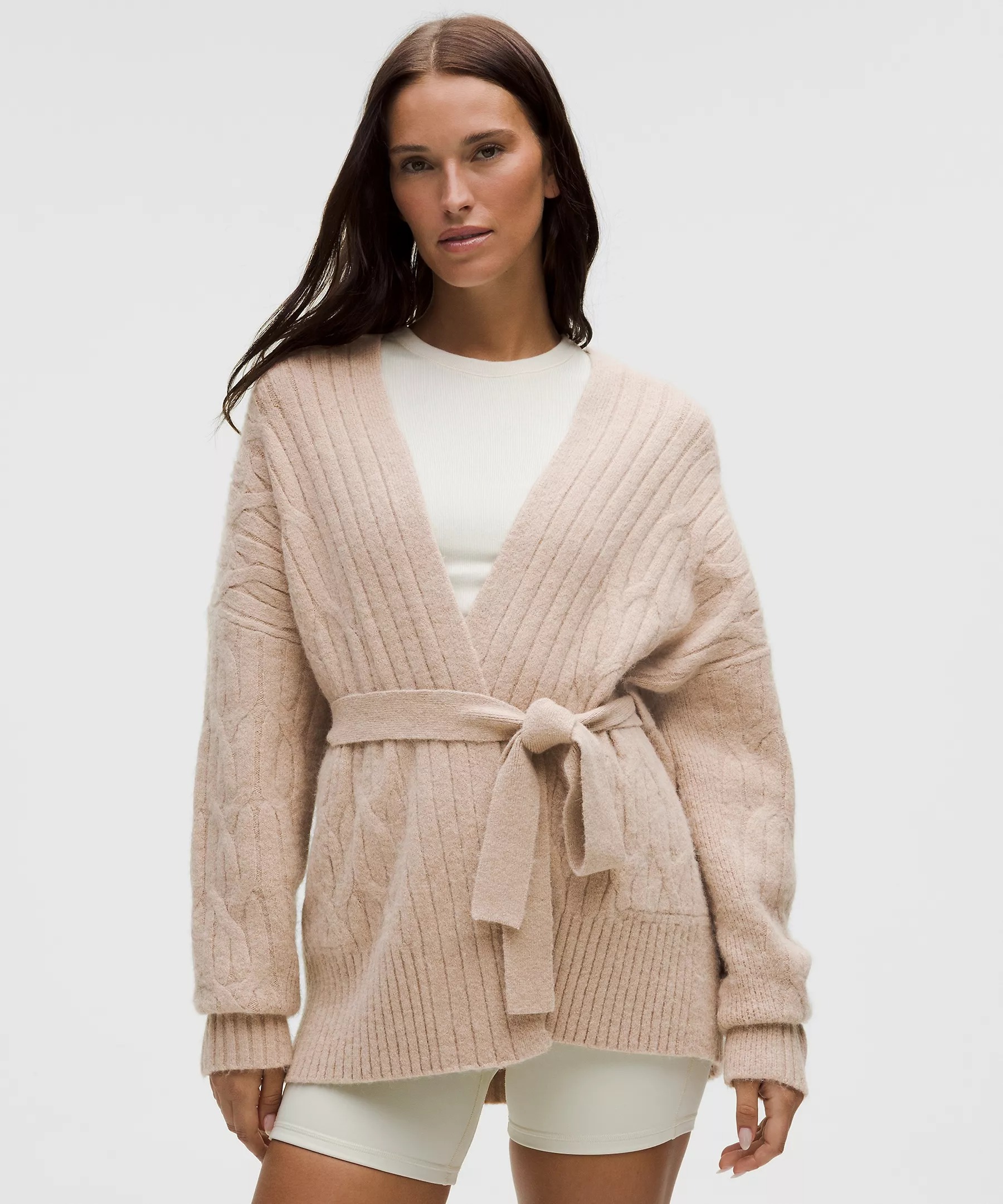 Lululemon, Alpaca-Blend Tie-Front Long Cardigan