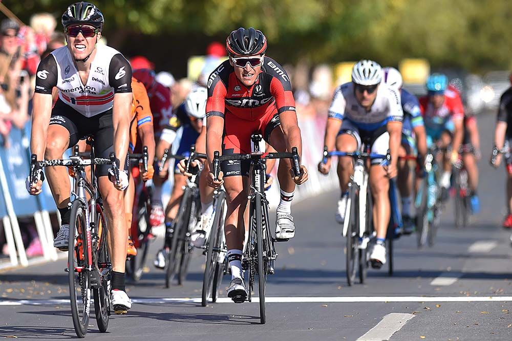 Edvald Boasson Hagen (Dimension Data) enjoys victory after crossing the line