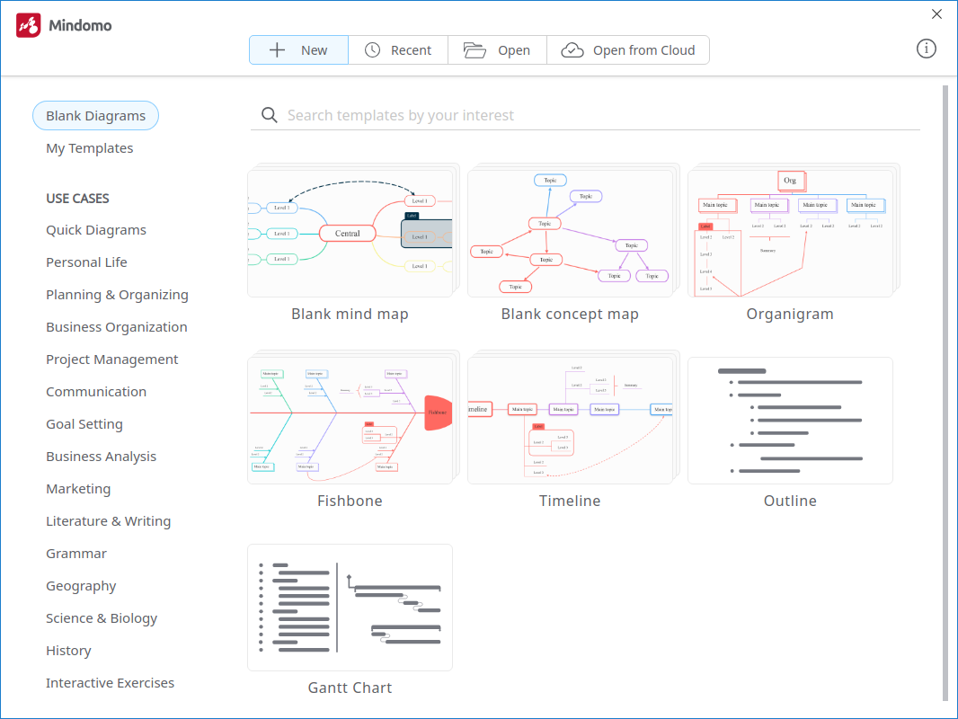 Mindomo templates