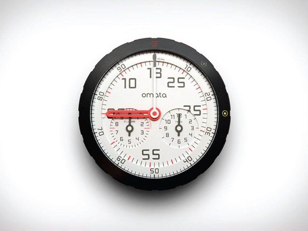 The Omata GPS cycling computer has an analog display
