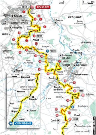 Paris-Roubaix map.