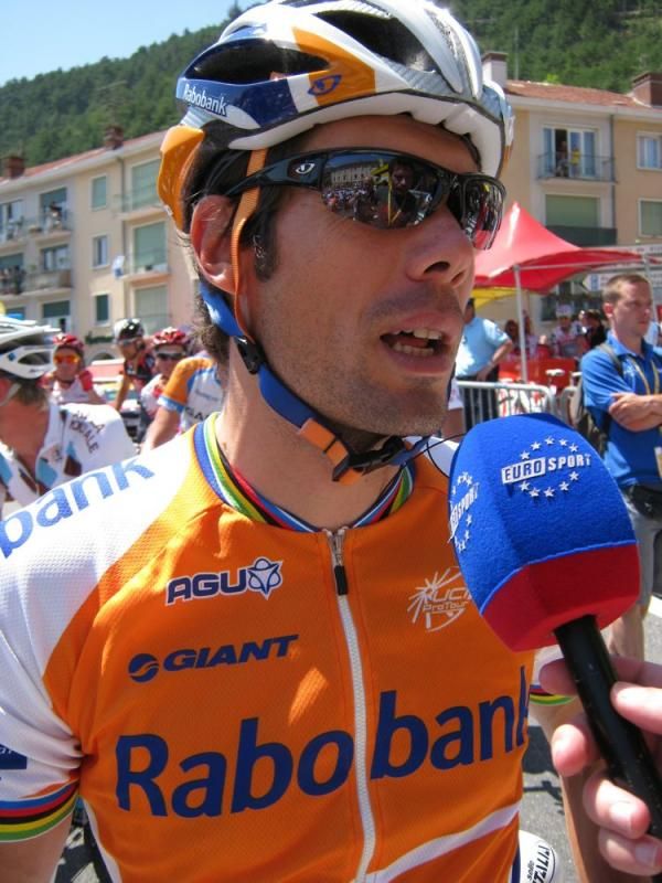 Oscar Freire (Rabobank) talk to Europsort