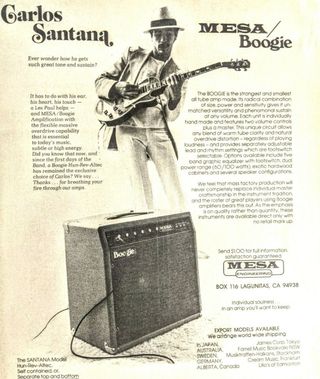 Carlos Santana 1970s Mesa/Boogie ad