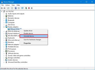 Device Manager uninstall driver