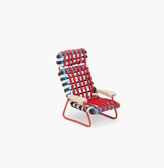 Reclining chair made from colourful plastics