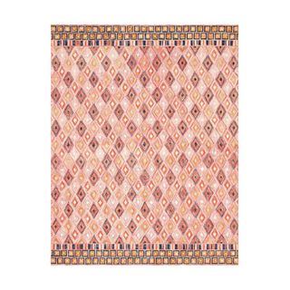 Sunset-hued patterned rug in boho design