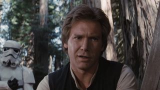 Han with Stormtroopers behind him on Endor