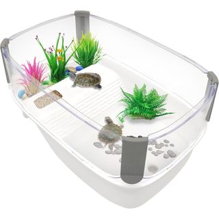 Hamiledyi Turtle Aquarium Tank with Platform