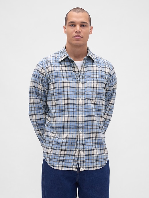 Organic Cotton Relaxed Flannel Shirt