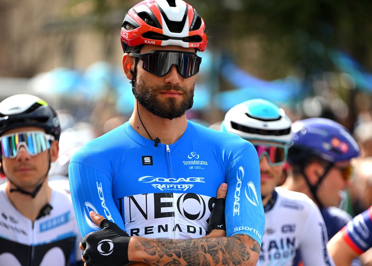 Filippo Ganna (Ineos Grenadiers) started stage 6 focused and riding in the Blue Leader Jersey