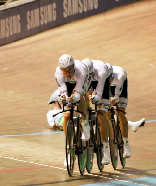 A crash upset the Australian team.