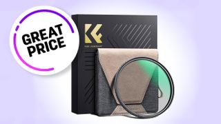 K&F Concept camera accessories displayed with a stylish case and a circular filter, highlighted by a "Great Price" badge