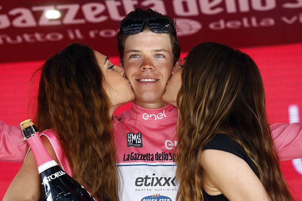Bob Jungels (Etixx-Quickstep) in the maglia rosa