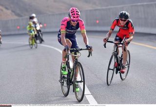 Rafael Valls (Lampre-Merida) and van Garderen fought it out on the final slopes of the climb