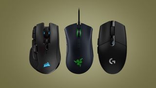 Three cheap gaming mice side by side