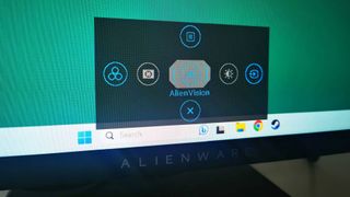 Alienware AW2724HF monitor with OSD menu displayed