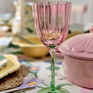 PRIMARK Scalloped Wine Glass Pink £4