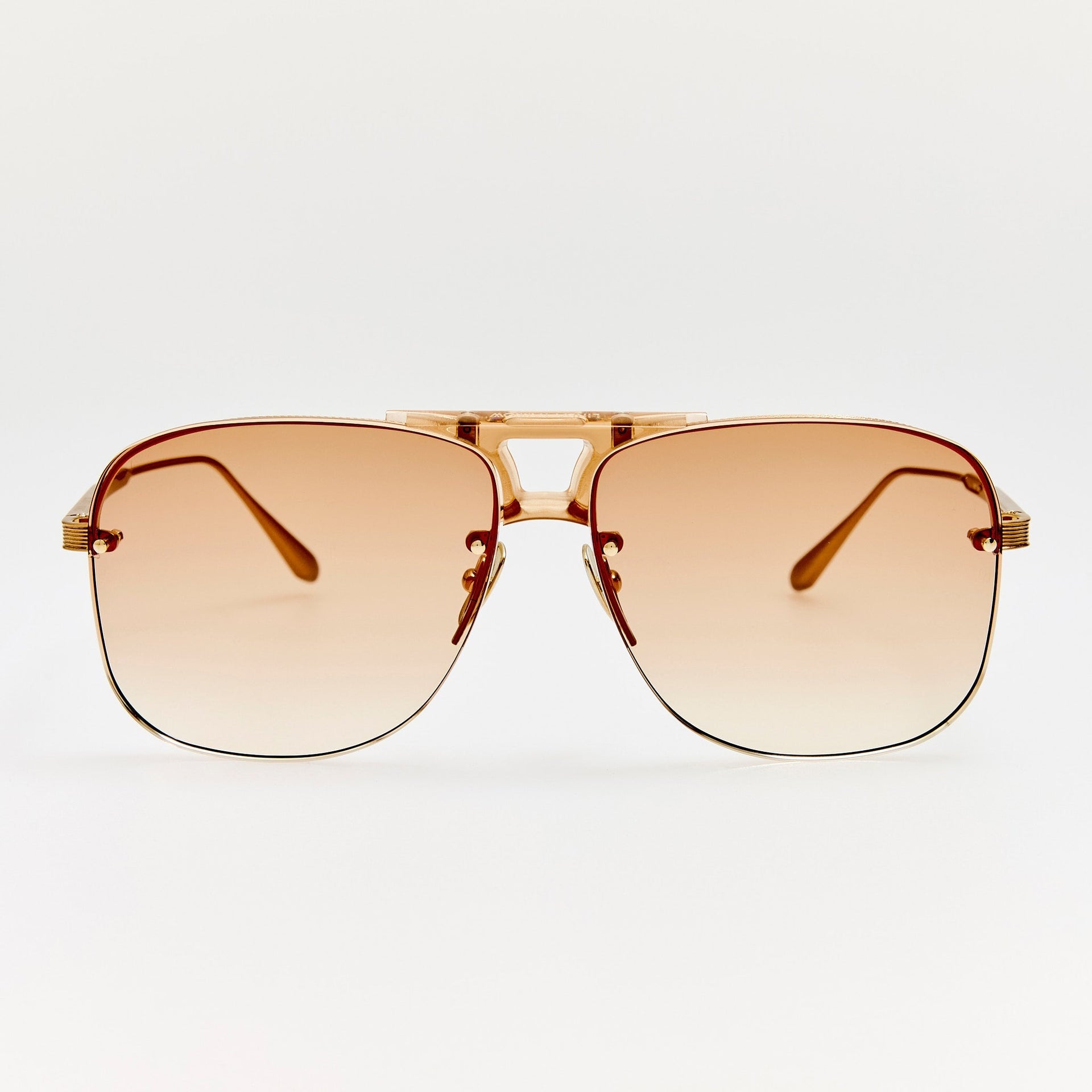 Skye Sunglasses in 22k Gold and Camel